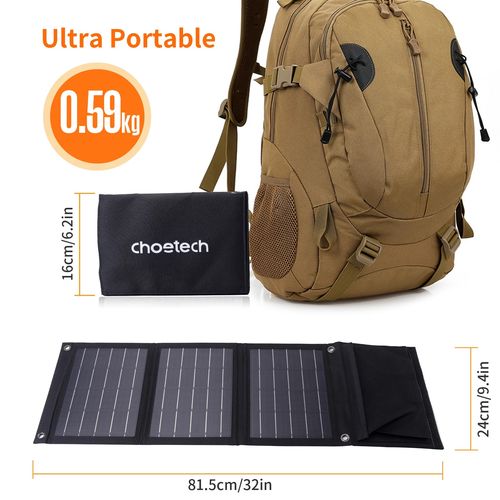 Portable Waterproof Foldable Solar Panel Charger 22W Dual USB SC005