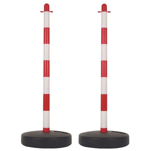 RED/WHITE PLASTIC POST FOR SECURITY CHAIN - 2 pcs SCP90 5410329378332; 5410329378332