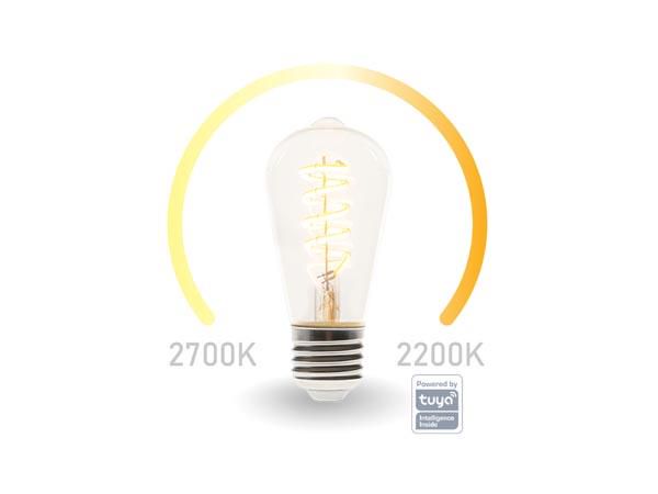 SMART WIFI FILAMENT BULB - WARM WHITE & INTENSE WARM WHITE - E27 - ST64 SMART1211 5410329723163