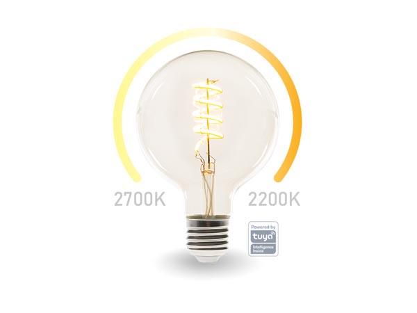 SMART WIFI FILAMENT BULB - WARM WHITE & INTENSE WARM WHITE - E27 - G125 SMART1213 5410329723149