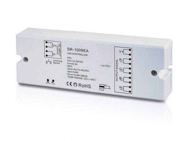 LED lighting controll systems receiver 12-36V 4x5A, Perfect-RF series, Sunricher SR-1009EA