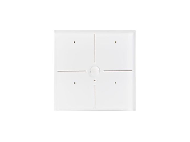 Glass Panel control module with 4 touch keys and built-in motion and twilight sensor (White Edition) VMBGP4PIR-W-20 5410329757410