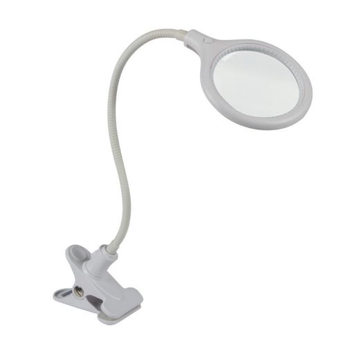 LED DESK LAMP WITH CLIP AND MAGNIFYING GLASS - 5 DIOPTRE - 6 W - 30 LEDS - WHITE VTLLAMP10N 5410329647889; 5410329647896