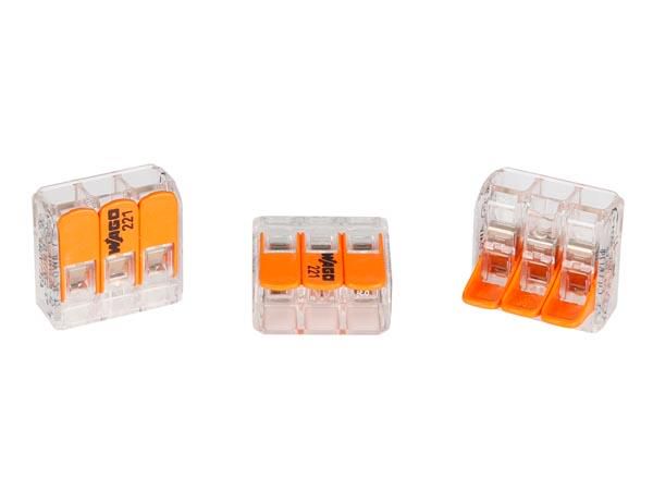 COMPACT SPLICING CONNECTOR 3 x 0.2 - 4 mm▓ FOR ALL WIRE TYPES WG221413