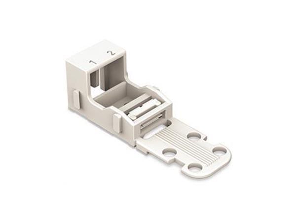 MOUNTING CARRIER - FOR 2-CONDUCTOR TERMINAL BLOCKS - 221 SERIES - 4 mm▓ - WITH SNAP-IN MOUNTING FOOT FOR HORIZONTAL MOUNTING - WHITE WG221512 5410329716004