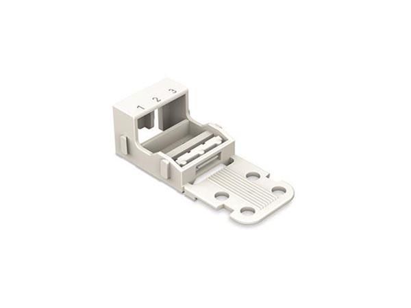 MOUNTING CARRIER - FOR 3-CONDUCTOR TERMINAL BLOCKS - 221 SERIES - 4 mm² - WITH SNAP-IN MOUNTING FOOT FOR HORIZONTAL MOUNTING - WHITE WG221513 5410329716028; 4055143640855