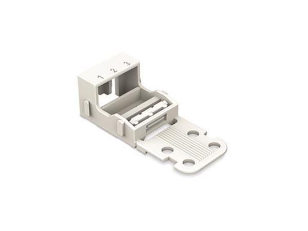 MOUNTING CARRIER - FOR 3-CONDUCTOR TERMINAL BLOCKS - 221 SERIES - 4 mm² - WITH SNAP-IN MOUNTING FOOT FOR VERTICAL MOUNTING - WHITE WG221523 5410329716080