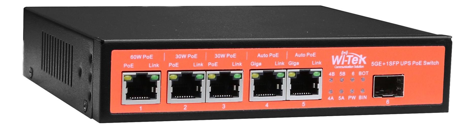 5 Port, 5 PoE Switch Wi-Tek WI-PS306GF-UPS SWITCHWIPS306GFUPS