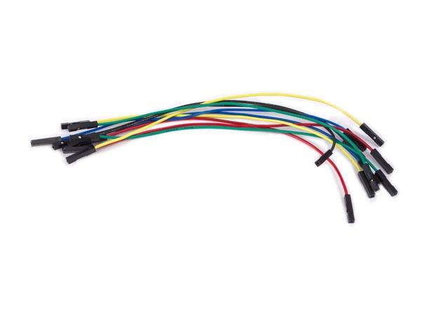 SET OF AWG BREADBOARD JUMPER WIRES - ONE PIN FEMALE TO FEMALE - 5.9" (15 cm) - 10 pcs WJW012 5410329665081; 5410329678036