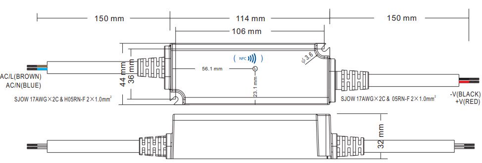 Impulsinis maitinimo šaltinis LED 24V 1.7A, 40W, IP67, MEAN WELL XLN-40-24