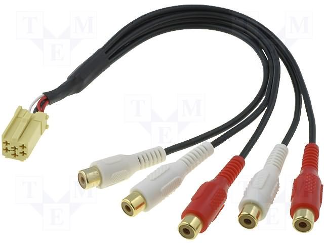 ISO mini plug,RCA socket x5; PIN: 6 4CARMEDIA ZRS-ISO-3-W