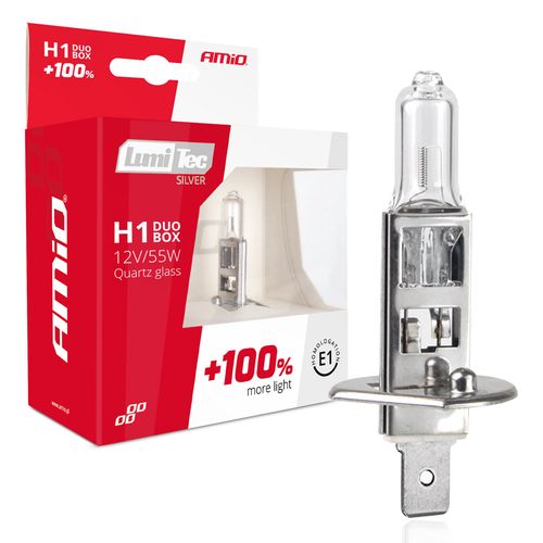 Halogen bulbs H1 12V 55W LumiTec SILVER +100% DUO, AMiO 5903293014011
