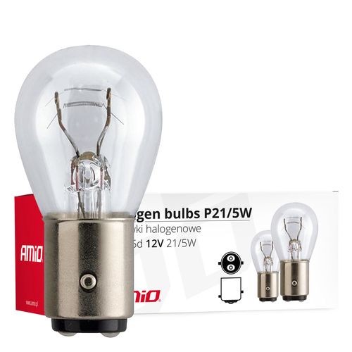 Halogen bulbs P21/5W BAY15D 12V 21W/5W 10pcs, AMiO 5903293014882