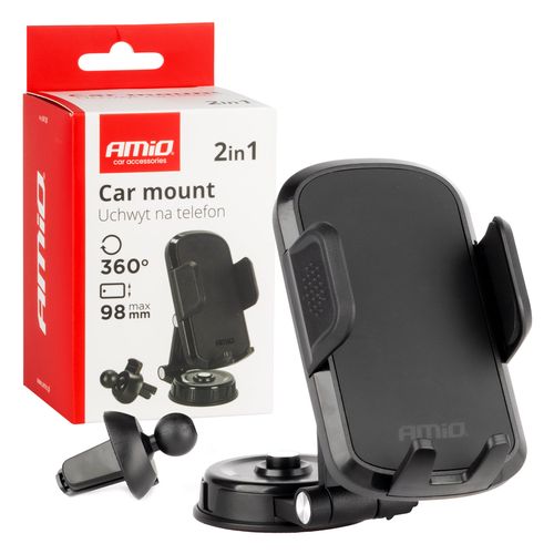 Rotating dashboard air vent phone holder 360° 2in1 AMIO-04138, AMiO 5903293041383