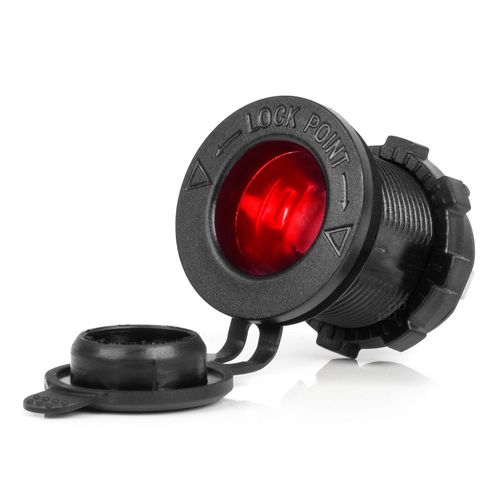 Waterproof Car Cigarette Lighter Socket with RED LED Backlight 12/24V AMIO-04219, AMiO 5903293042199