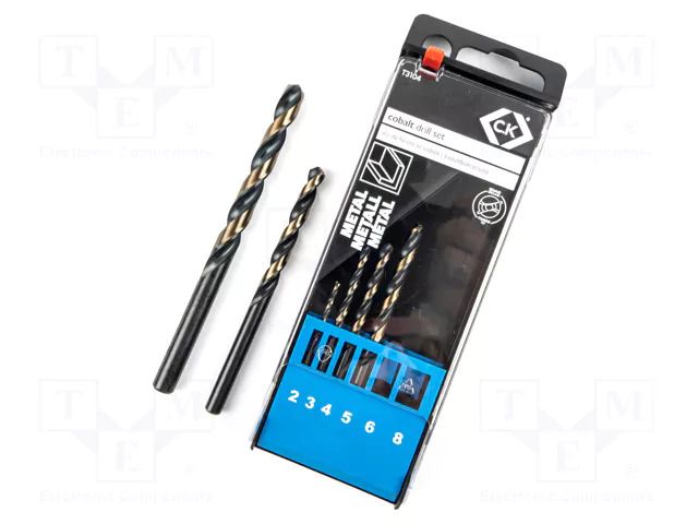 Drill set; for metal; high speed steel cobalt HSS-Co; metal C.K CK-T3104