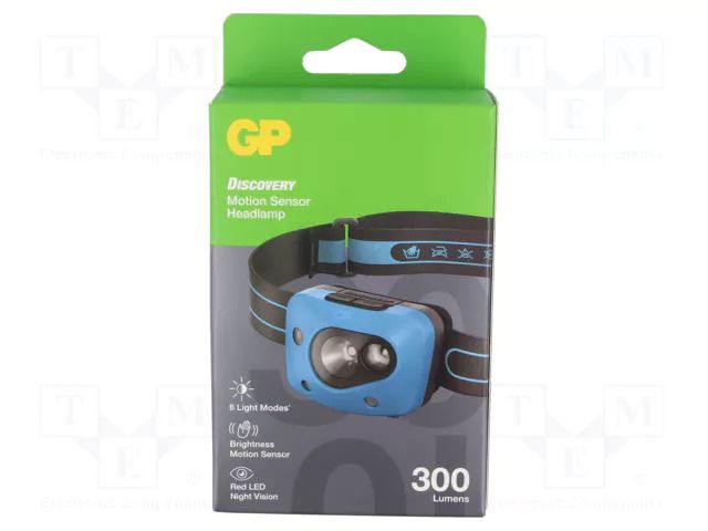 Torch: LED headtorch; IPX4; waterproof; 35lm,300lm GP GP-CH44
