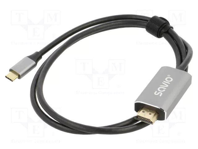 Adapter; HDCP 2.3,HDMI 2.0,USB 3.1; HDMI plug,USB C plug; 1m SAVIO SAVKABELCL-170