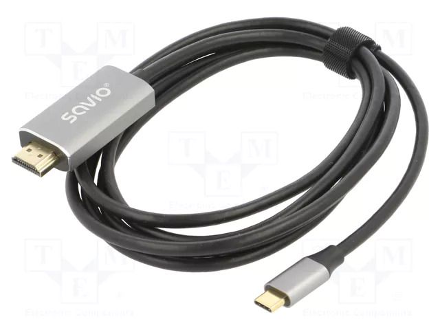 Adapter; HDCP 2.3,HDMI 2.0,USB 3.1; HDMI plug,USB C plug; 2m SAVIO SAVKABELCL-171