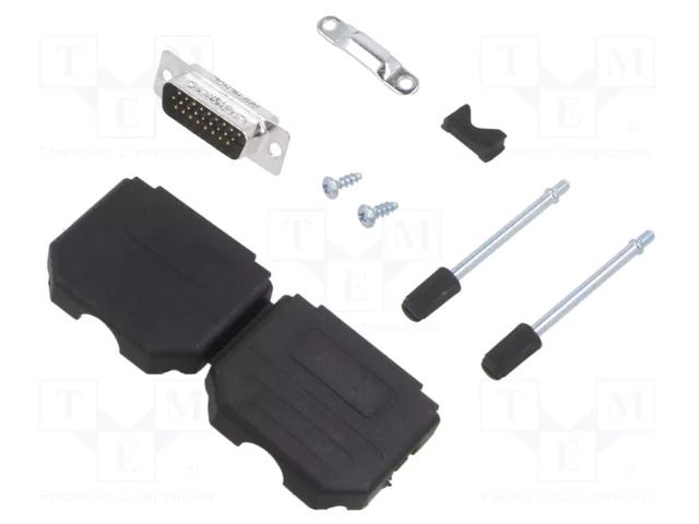 Connector: D-Sub HD; PIN: 26; male; straight; soldering; for cable AMPHENOL COMMUNICATIONS SOLUTIONS DPPKBK-26MHSL