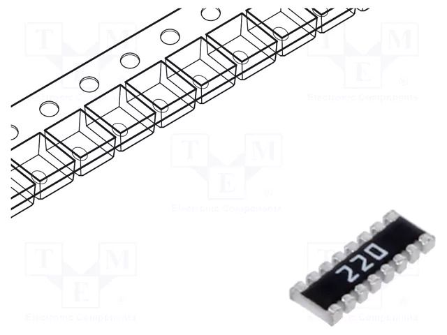 Resistor network: Y; ±5%; 22Ω; No.of resistors: 8; -55÷155°C; SMD YAGEO YC248-JR-0722RL
