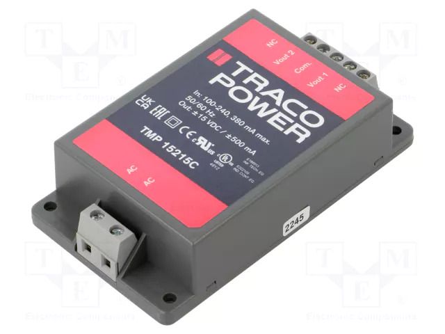 Power supply: switching; for building in; 15W; 15VDC; 500mA; 79% TRACO POWER TMP15215C