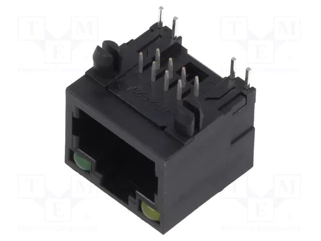 Connector: RJ45; socket; PIN: 8; with LED; 8p8c; on PCBs,PCB snap ADAM TECH MTJ-88ARX1-LG