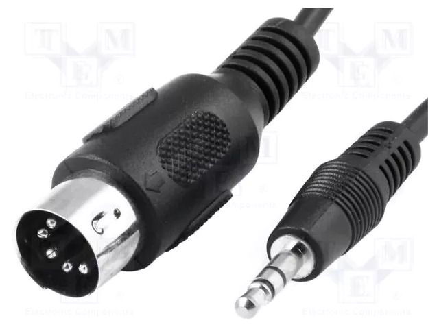 Cable; DIN 5pin plug,Jack 3.5mm 3pin plug; 1.2m; black BQ CABLE CABLE-441/1.5