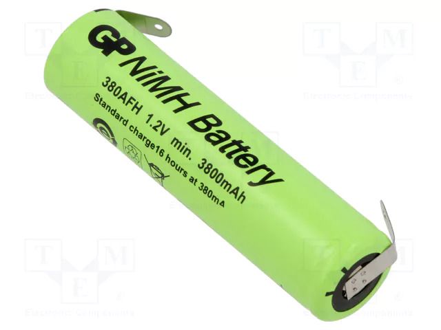 Re-battery: Ni-MH; 7/5A; 1.2V; 3800mAh; soldering lugs; Ø17.5x67mm GP ACCU-380AFH-BL
