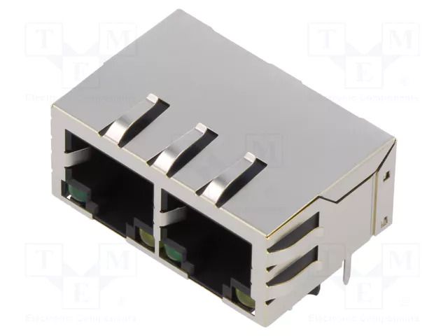 Connector: RJ45; socket; PIN: 8; shielded,with LED; 8p8c; THT ADAM TECH MTJG288TX1FSDPGLH