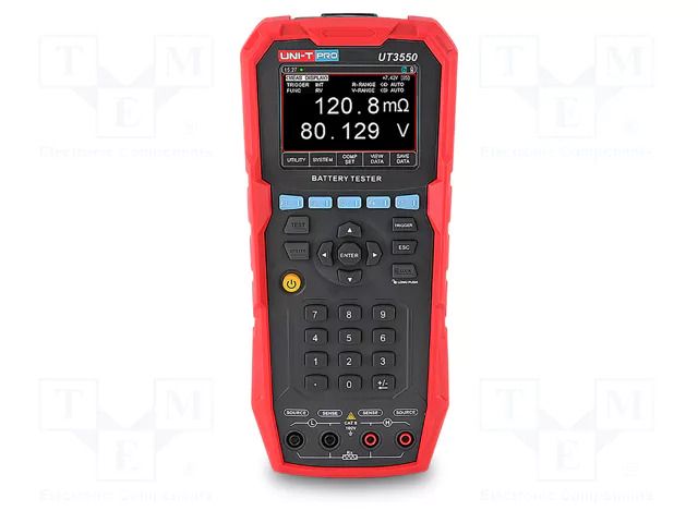 Tester: rechargeable batteries; Features: sorting mode; 1uΩ÷30Ω UNI-T UT3550