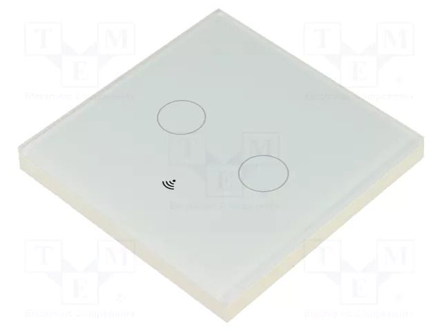Touch switch; 200÷240VAC; No.of butt: 2; white; tempered glass MOES WRS-EU2-WH-MS
