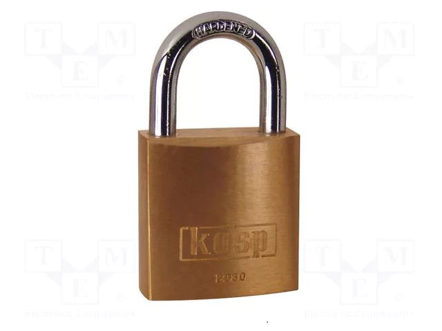 Padlock; shackle; brass; Protection: low (level 3); A: 30mm; B: 18mm KASP KA-K12030
