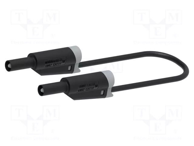 Test lead; 12A; banana plug 4mm,both sides; Urated: 1kV; Len: 0.5m ELECTRO-PJP PJP2711-IEC-50N