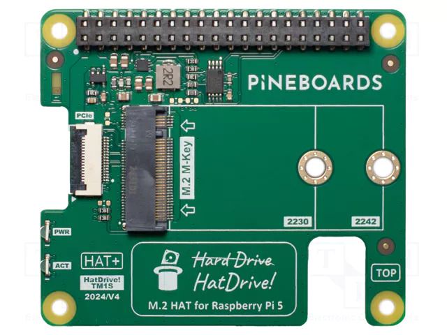 Expansion board; PCIe; adapter; 65x56.5mm; 3A; Raspberry Pi 5 PINEBOARDS TM1S