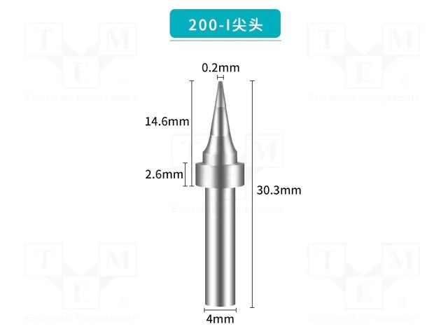Tip; conical; 0.2mm; for soldering station BAKON BK200-I