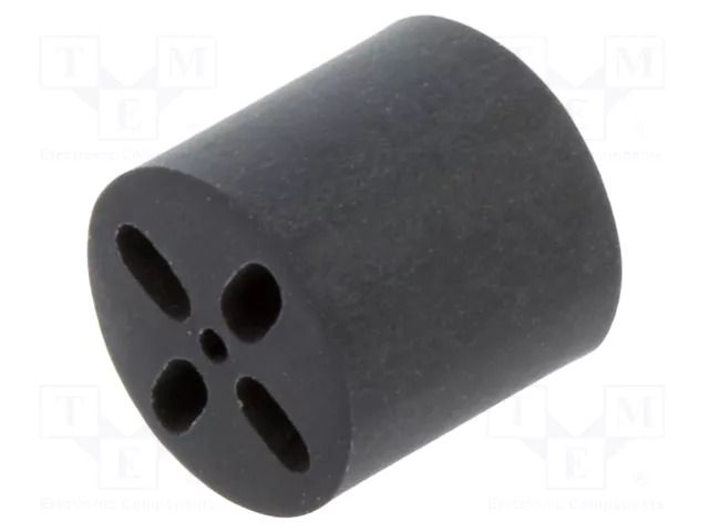 Spacer sleeve; LED; Øout: 6.5mm; ØLED: 5mm; L: 6.35mm; black; UL94V-0 BIVAR ELM3-250