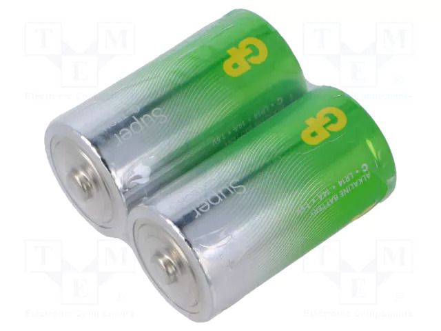 Battery: alkaline; C; 1.5V; non-rechargeable; Ø26x50mm; 2pcs. GP BAT-LR14/GPTSUP-S2
