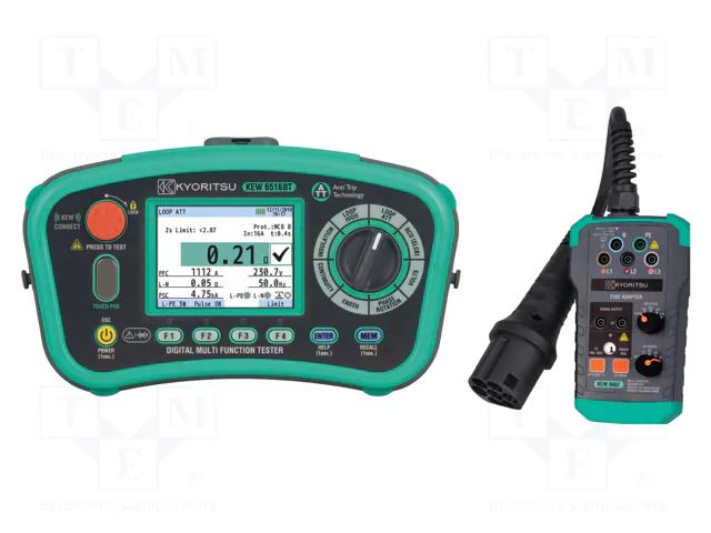 Meter: appliance meter; VAC: 300V,600V; IP40; Display: colour,LCD KYORITSU KEW6516BT-SET