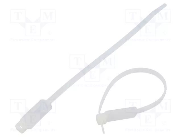 Cable tie; with label; L: 194mm; W: 4.6mm; natural; polyamide; 220N PARTEX PKB-20046WM-9