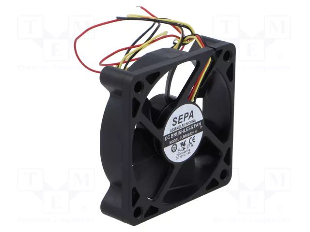 Fan: DC; axial; 12VDC; 60x60x15mm; 28m3/h; 31dBA; ball; 4000rpm SEPA Europe GMBH PLB60B12FSE33A