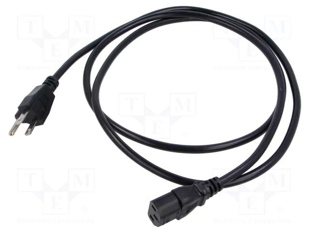 Cable; 3x0.75mm2; IEC C13 female,NEMA 5-15 (B) plug; PVC; 3m LIAN DUNG SN48-3/07/3BK
