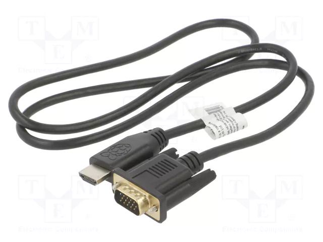 Accessories: connection cable; black; 1m; HDMI plug,VGA RASPBERRY PI SC0733
