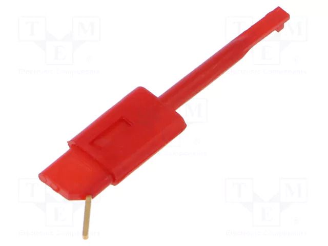 Clip-on probe; hook type; 60VDC; red; Grip capac: max.2.5mm; 30VAC HIRSCHMANN T&M PCH0.64RT