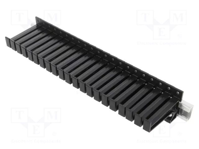 Hanger for test leads; Number of slots: 21; L: 330mm; black STÄUBLI MH-1/330