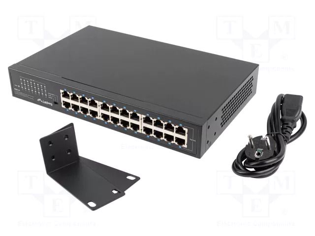 Switch Ethernet; IEC C14,RJ45 socket x24; Gigabit Ethernet LANBERG RSGE-24