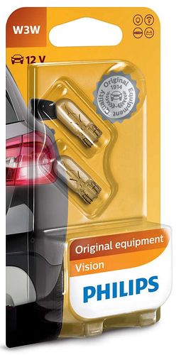 Spuldze 12V 3W W2.1x9.5d, PHILIPS, 2gab 12256B2 8711559524108
