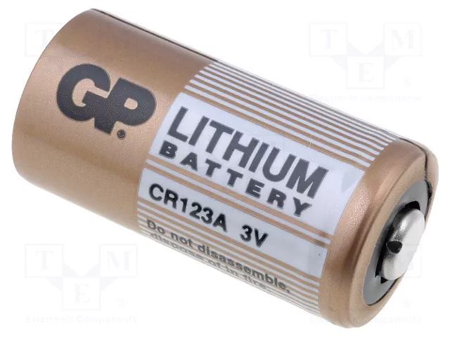 Battery: lithium; CR123A,CR17345; 3V; non-rechargeable; 1pcs. GP BAT-CR123A