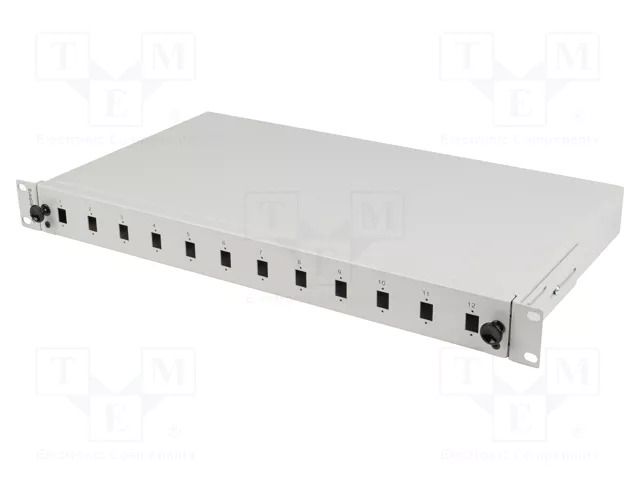 Fiber patch panel; grey; Number of ports: 12; Standard: 19" LANBERG FOP1-12SS-LDS