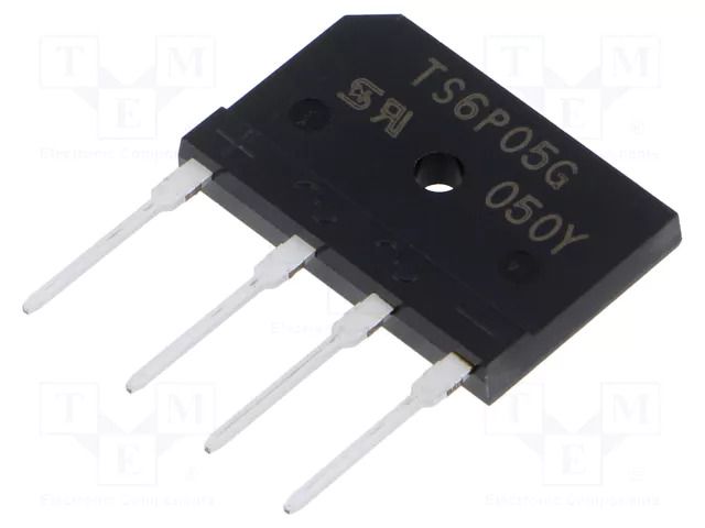 Bridge rectifier: single-phase; Urmax: 600V; If: 6A; Ifsm: 150A TAIWAN SEMICONDUCTOR TS6P05G-TSC
